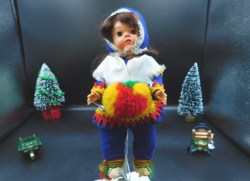 8'' GINNY TYPE BRUNETTE HP ADORABLE LAPLANDER DOLL ,MOCCASINS